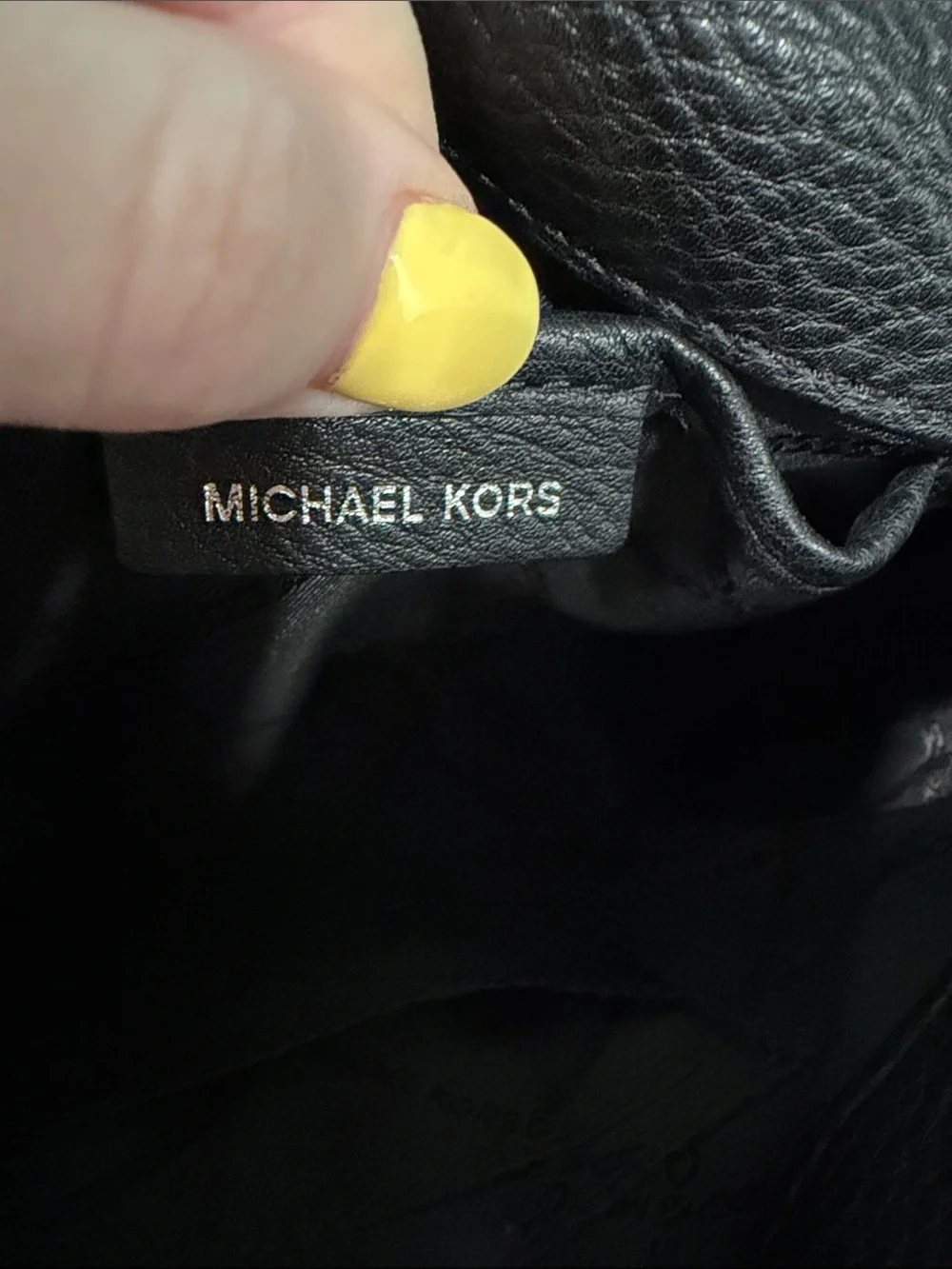 Michael Kors Black Pebbled Leather Crossbody Saddle Bag with Chain Strap